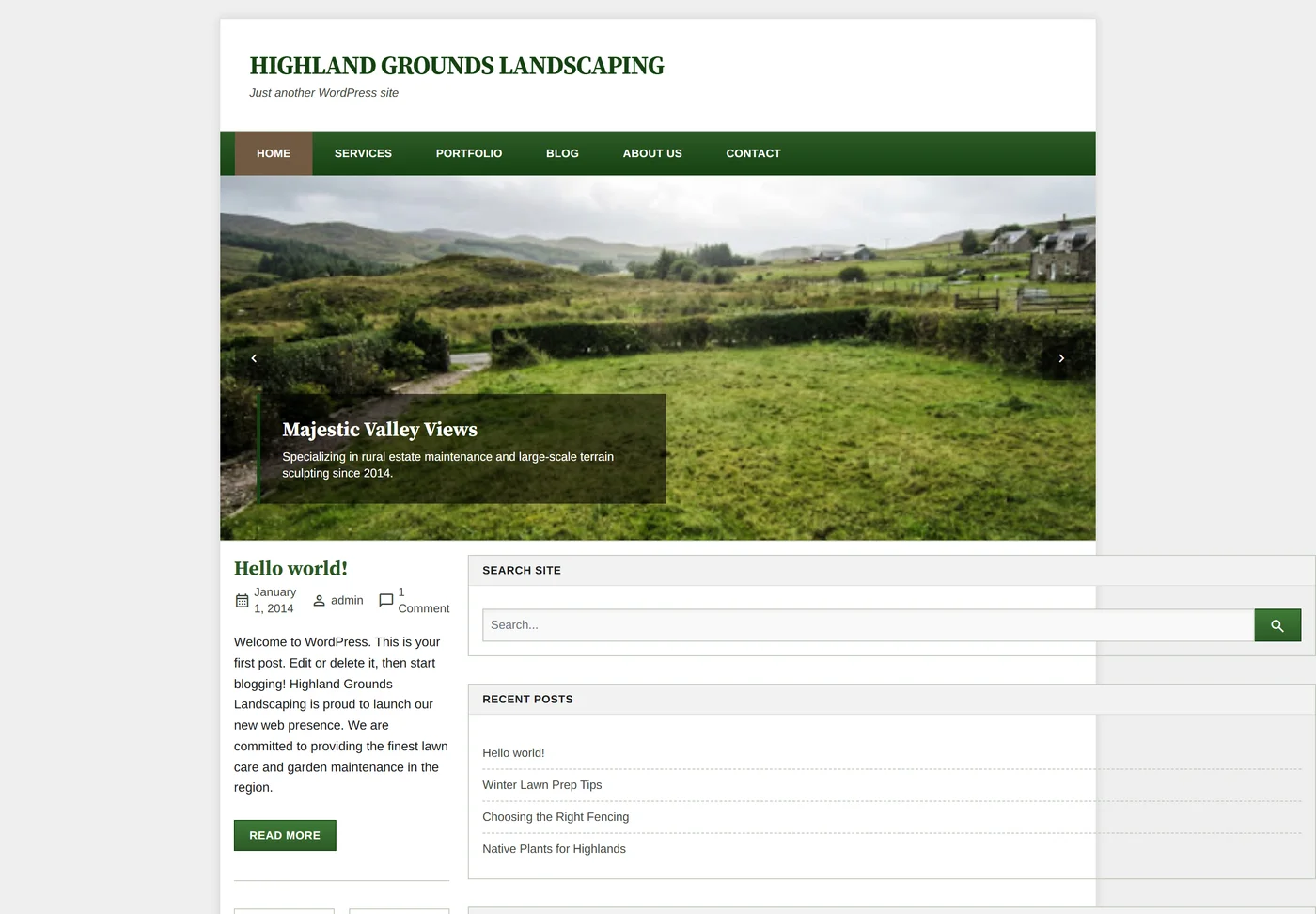 Highland Grounds Landscaping - old website
