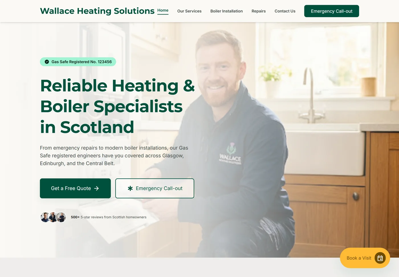 Wallace Heating Solutions - after redesign